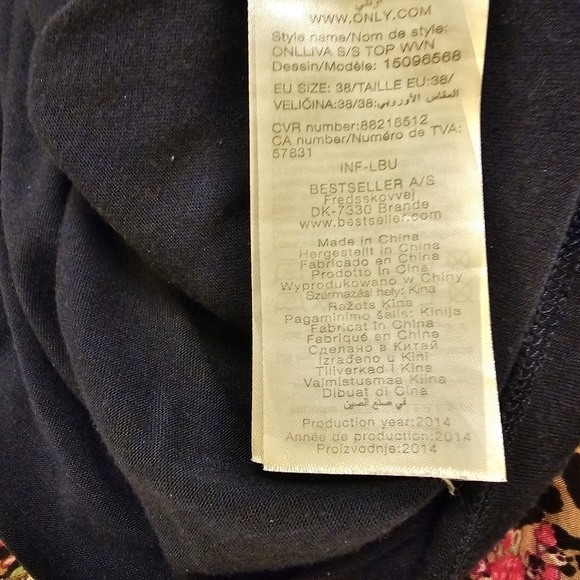 Only shirt blue size 38 floral holes  (M/10 in US) - Picture 3 of 5